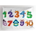 thumbnail image 1 of Ambesonne Number Pillow Sham, Math Funny Characters, 26" X 20", Multicolor, 1 of 2