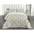 thumbnail image 1 of Ambesonne Numbers Pattern Quilted Bedspread Set 3 Pcs, Colorful Math Art, Queen Size, Multicolor White, 1 of 5
