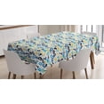thumbnail image 1 of Ambesonne Numbers Pattern Tablecloth Rectangular Table Cover, Math Themed Design, 60"x90", Blue Yellow and White, 1 of 3