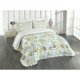 thumbnail image 1 of Ambesonne Numbers Quilted Bedspread Set 3 Pcs, Colorful Typography, King Size, Multicolor, 1 of 5