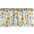 thumbnail image 1 of Ambesonne Nursery Window Valance, Image with Summer Related Smiling Characters Depicted in Cartoon Style, Curtain Valance for Kitchen Bedroom Decor with Rod Pocket, 54" X 12", White and Multicolor, 1 of 3