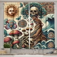 thumbnail image 1 of Ambesonne Occult Art Kitchen Curtains, Mystic Forest Arcane, 55"x24", Persian Orange and Dark Teal, 1 of 3