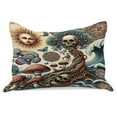 thumbnail image 1 of Ambesonne Occult Art Knitted Quilt Pillowcover, Mystic Forest Arcane, 36"x20", Persian Orange and Dark Teal, 1 of 2