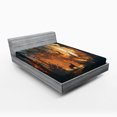 thumbnail image 1 of Ambesonne Occult Fitted Sheet, Lost Dog in Forest Art, Queen Size, Orange Brown, 1 of 2