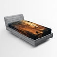 thumbnail image 1 of Ambesonne Occult Fitted Sheet, Lost Dog in Forest Art, Twin Size, Orange Brown, 1 of 2