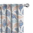 thumbnail image 1 of Ambesonne Ocean Window Curtains, Abstract Marine Seashells, Each 28" W x 84" L, Navy Blue Marigold, 1 of 4