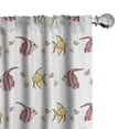 thumbnail image 1 of Ambesonne Ocean 4-Panel Curtains, Fish Starfish and Seashell, 56"x95", Pink Yellow and White, 1 of 1