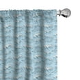 thumbnail image 1 of Ambesonne Ocean Window Curtains, Summer Vibes Ocean Waves Art, Each 28" W x 84" L, Pale Blue White, 1 of 4
