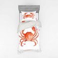 thumbnail image 1 of Ambesonne Ocean Bedding Set 3 Pcs, Sea Animals Theme Crabs, Twin XL, Vermilion, 1 of 2