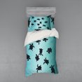 thumbnail image 1 of Ambesonne Ocean Bedding Set 3 Pcs, Turtles Deep Sealife, Twin, Dark Blue Teal, 1 of 2