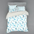 thumbnail image 1 of Ambesonne Ocean Bedding Set 4 Pcs, Jumping Dolphin, Queen, White Blue Grey, 1 of 3