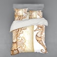 thumbnail image 1 of Ambesonne Ocean Bedding Set 4 Pcs, Seahorse Exotic Fishes, Queen, Cream Brown, 1 of 2
