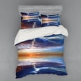 thumbnail image 1 of Ambesonne Ocean Bedding Set 4 Pcs, Thunder over Sea Storm, Queen, Orange Blue, 1 of 3