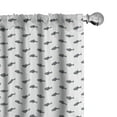 thumbnail image 1 of Ambesonne Ocean Curtains, Sketchy Schoal of Fish, Pair of 28"x63", Charcoal Grey White, 1 of 5