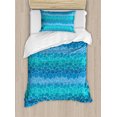 thumbnail image 1 of Ambesonne Ocean Duvet Cover Set, Cartoon Sea Shipping, Twin, Blue Teal Turquoise, 1 of 3
