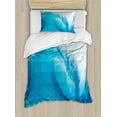 thumbnail image 1 of Ambesonne Ocean Duvet Cover Set, Extreme Water Sports, Twin, Aqua White, 1 of 3