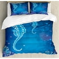 thumbnail image 1 of Ambesonne Ocean Duvet Cover Sets, Pipefish Sea Creatures, 2-Queen, Turquoise Purple, 1 of 7