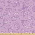 thumbnail image 1 of Ambesonne Ocean Fabric by the Yard Upholstery, Marine Shells in Violet Tones, 5 Yards, Violet and Mauve, 1 of 1
