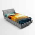 thumbnail image 1 of Ambesonne Ocean Fitted Sheet 2 Pcs Set, Majestic Sunset over Sea, Twin XL, Turquoise Orange Blue, 1 of 3