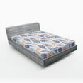 thumbnail image 1 of Ambesonne Ocean Fitted Sheet, Abstract Marine Seashells, Full Size, Navy Blue Marigold, 1 of 2