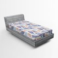 thumbnail image 1 of Ambesonne Ocean Fitted Sheet, Abstract Marine Seashells, Twin Size, Navy Blue Marigold, 1 of 2