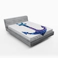 thumbnail image 1 of Ambesonne Ocean Fitted Sheet, Anchor Image Sea Marine, Full Size, Purple and Blue, 1 of 2