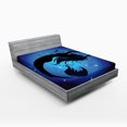 thumbnail image 1 of Ambesonne Ocean Fitted Sheet, Aquatic Girl Mermaid, Full Size, Purple Black, 1 of 3