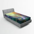 thumbnail image 1 of Ambesonne Ocean Fitted Sheet, Coral Reef Aquarium Art, Twin XL Size, Turquoise Yellow Pink, 1 of 2