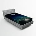 thumbnail image 1 of Ambesonne Ocean Fitted Sheet, Full Moon in the Sea, Twin Size, Black Navy, 1 of 2
