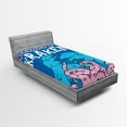 thumbnail image 1 of Ambesonne Ocean Fitted Sheet, Kraken Motivation Words, Twin Size, Pink Royal Blue, 1 of 3