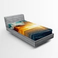 thumbnail image 1 of Ambesonne Ocean Fitted Sheet, Majestic Sunset over Sea, Twin XL Size, Turquoise Orange Blue, 1 of 3