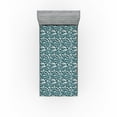 thumbnail image 1 of Ambesonne Ocean Fitted Sheet, Minimalist Wave Pattern Retro, Twin Size, Almond Green and Eggshell, 1 of 5