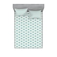 thumbnail image 1 of Ambesonne Ocean Fitted Sheet & Pillow Sham Set, Bold Circles Sea Inspired, Queen, Sky Blue White, 1 of 2