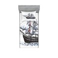 thumbnail image 1 of Ambesonne Ocean Fitted Sheet & Pillow Sham Set, Columbus Ship Sailing, Twin, Multicolor, 1 of 3
