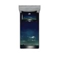 thumbnail image 1 of Ambesonne Ocean Fitted Sheet & Pillow Sham Set, Full Moon in the Sea, Twin, Black Navy, 1 of 2