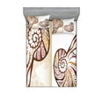 thumbnail image 1 of Ambesonne Ocean Fitted Sheet & Pillow Sham Set, Seashells Abstract Boho, Full, Pale Brown Cream, 1 of 3
