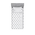 thumbnail image 1 of Ambesonne Ocean Fitted Sheet & Pillow Sham Set, Sketchy Schoal of Fish, Twin, Charcoal Grey White, 1 of 2