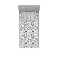 thumbnail image 1 of Ambesonne Ocean Fitted Sheet & Pillow Sham Set, Sketchy Seafood Pattern, Twin, Black and White, 1 of 2