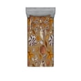 thumbnail image 1 of Ambesonne Ocean Fitted Sheet & Pillow Sham Set, Underwater Animals, Twinxl, Ginger Cinnamon Cocoa, 1 of 2