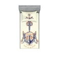 thumbnail image 1 of Ambesonne Ocean Fitted Sheet & Pillow Sham Set, Vintage Style Anchor Sign, Twin, Orange Blue Yellow, 1 of 2