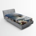 thumbnail image 1 of Ambesonne Ocean Fitted Sheet, Pirate Merchant Ship, Twin XL Size, Pale Muave Beige, 1 of 3