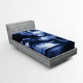 thumbnail image 1 of Ambesonne Ocean Fitted Sheet, Rain Clouds Storm Rays, Twin Size, Blue, 1 of 2