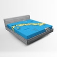 thumbnail image 1 of Ambesonne Ocean Fitted Sheet, Republic of Cuba Modern, Queen Size, Blue White Yellow, 1 of 3