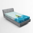 thumbnail image 1 of Ambesonne Ocean Fitted Sheet, Sailing Boat on the Sea, Twin Size, Pale Blue Sky Blue, 1 of 2