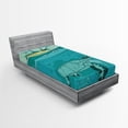 thumbnail image 1 of Ambesonne Ocean Fitted Sheet, Sea Turtle Exotic Island, Twin XL Size, Turquoise Teal Green, 1 of 3