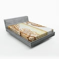 thumbnail image 1 of Ambesonne Ocean Fitted Sheet, Seahorse Exotic Fishes, Queen Size, Cream Brown, 1 of 2