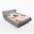 thumbnail image 1 of Ambesonne Ocean Fitted Sheet, Seashells Marine Aquatic, Full Size, Tan Cream, 1 of 2