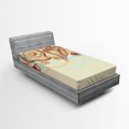 thumbnail image 1 of Ambesonne Ocean Fitted Sheet, Seashells Pastel Colored, Twin Size, Cream Red Teal, 1 of 2