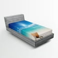 thumbnail image 1 of Ambesonne Ocean Fitted Sheet, Seashells Tropical Beach, Twin Size, Turquoise and Cream, 1 of 3