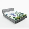 thumbnail image 1 of Ambesonne Ocean Fitted Sheet, Seaweed Jellyfish Fish, Queen Size, Reseda Green Jade Green, 1 of 2